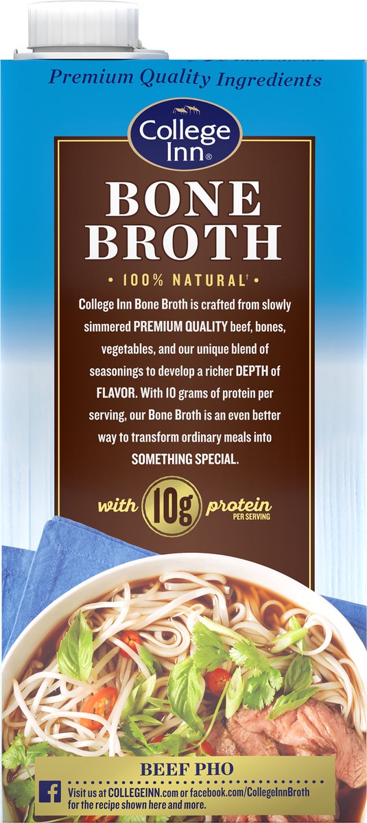 slide 11 of 12, College Inn 33% Less Sodium Beef Bone Broth, 32 oz