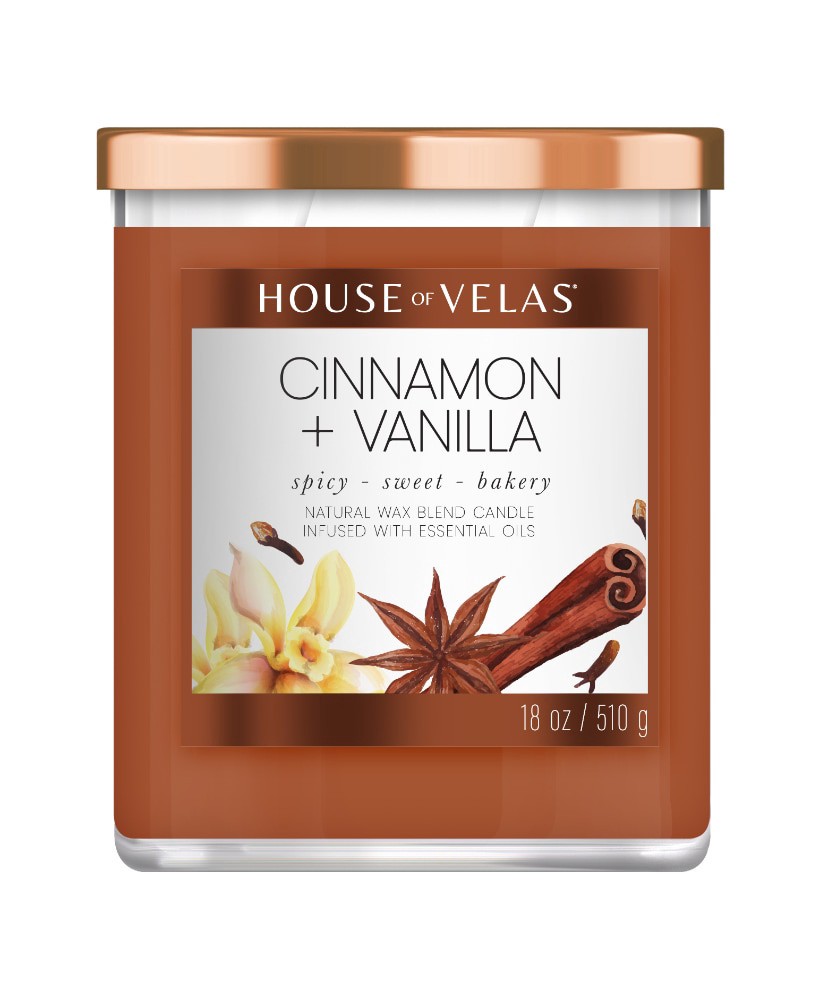 slide 1 of 1, House Of Velas Cinnamon + Vanilla Jar Candle, 1 ct