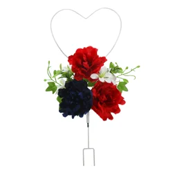 Memorial Peony Mix Heart Stake 19.5in
