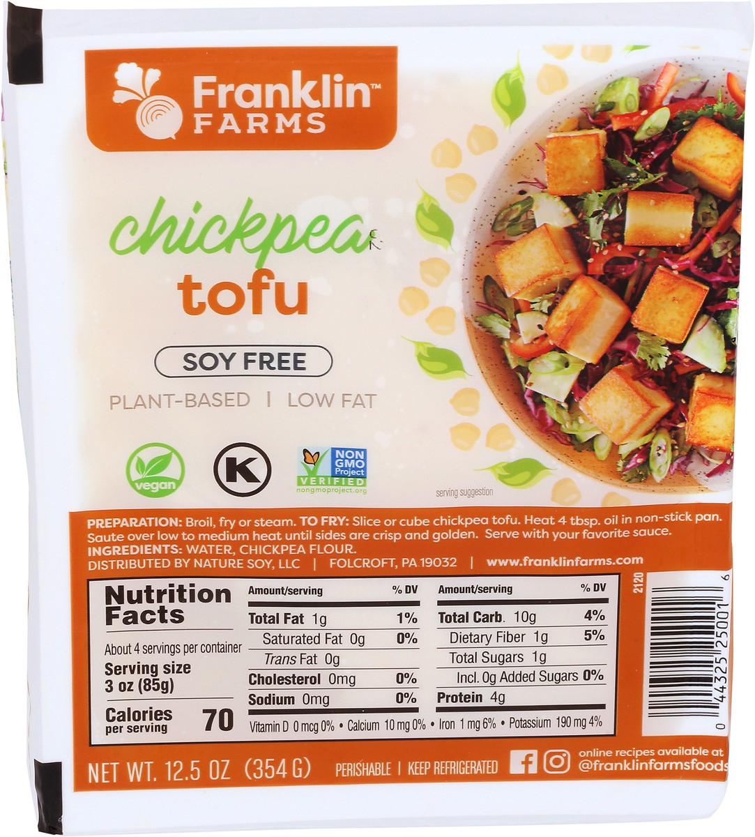slide 8 of 10, Franklin Farms Tofu Chickpea - 12.5 OZ, 12.5 oz