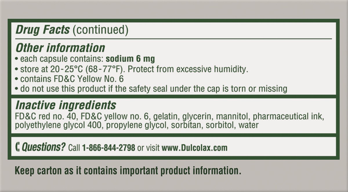 slide 7 of 9, Dulcolax 100 mg Liquid Gels Stool Softener 100 ea, 100 ct