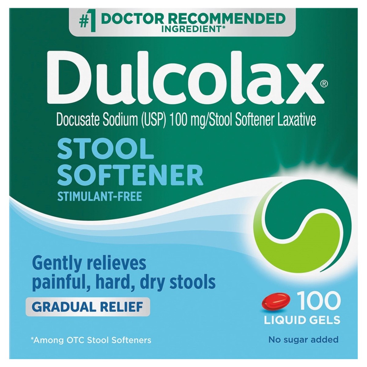 slide 1 of 9, Dulcolax Stool Softener Laxative Liquid Gel Capsules, 100 Ct., 100 ct