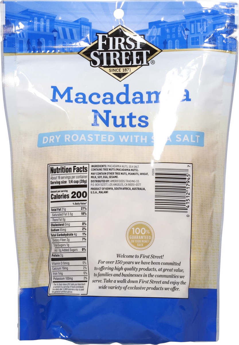 slide 2 of 14, First Street Roasted Sea Salt Macadamia Nuts, 16 oz