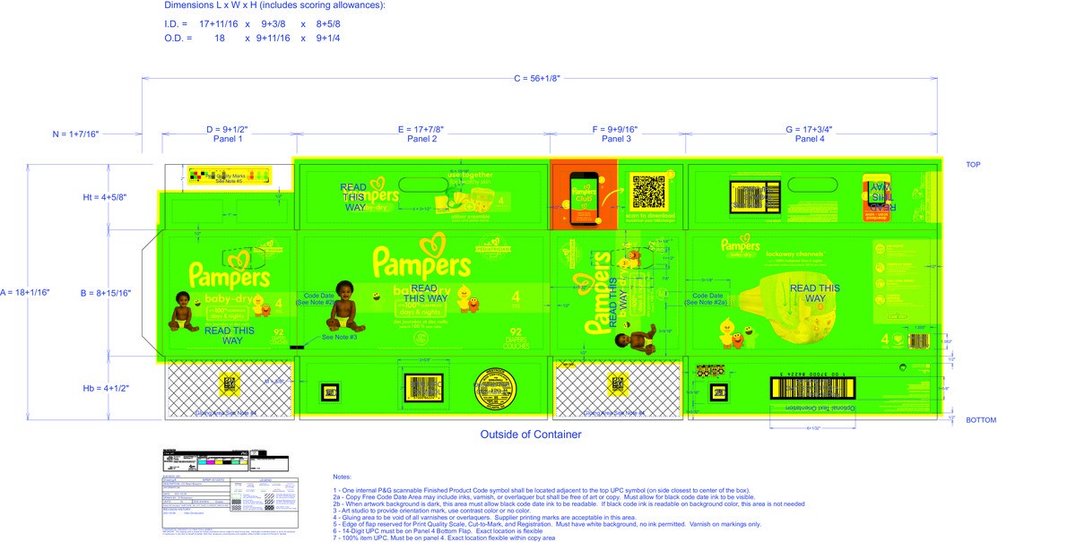 slide 6 of 8, Pampers Baby Dry Diapers, Size 4 (22-37 lbs), 92 Count, Absorbent Disposable Diapers, 92 ct