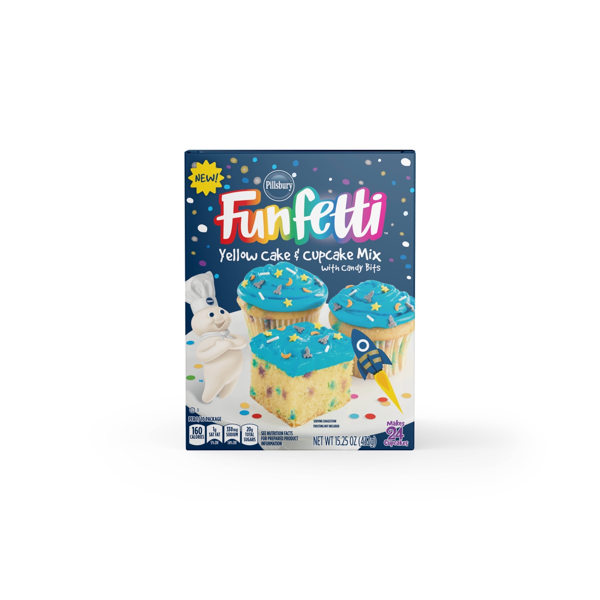 Pillsbury Funfetti Yellow Cake And Cupcake Mix with Candy Bits 15.25 oz