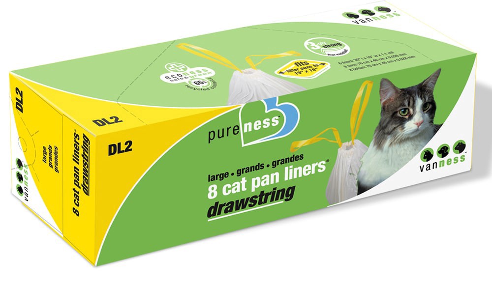 slide 1 of 9, Van Ness Large Drawstring Cat Pan Liners, 8 ct