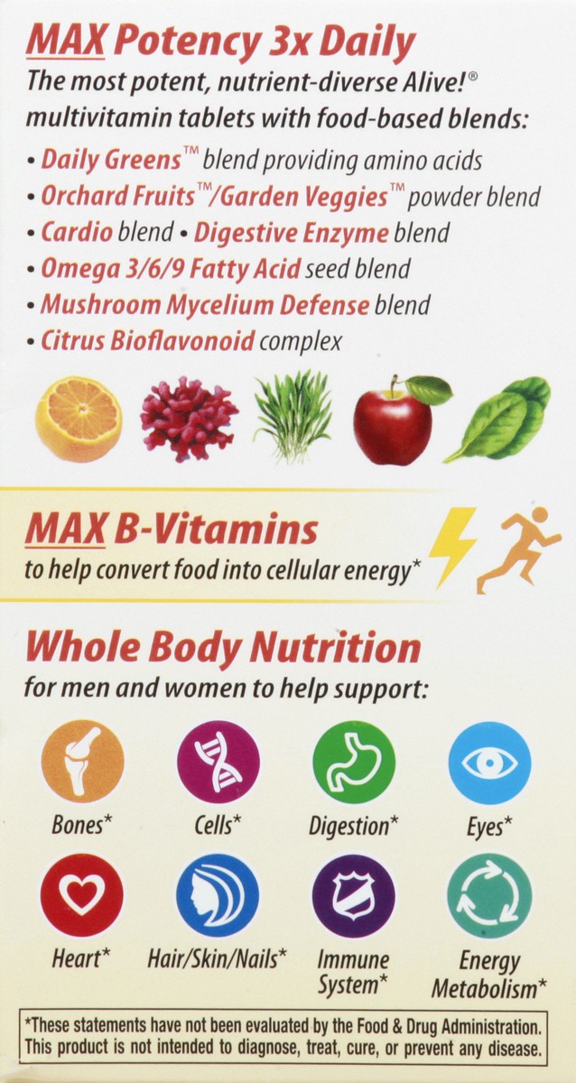 slide 6 of 9, Nature's Way Alive Whole Food Energizer Multivitamin With Iron Tablets, 60 ct