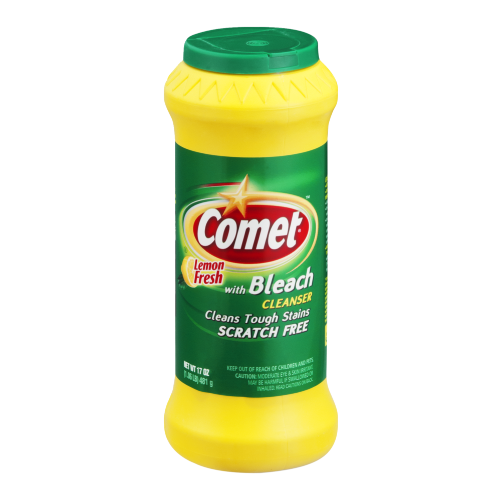 slide 1 of 1, Comet With Bleach Cleanser Lemon Fresh, 17 oz