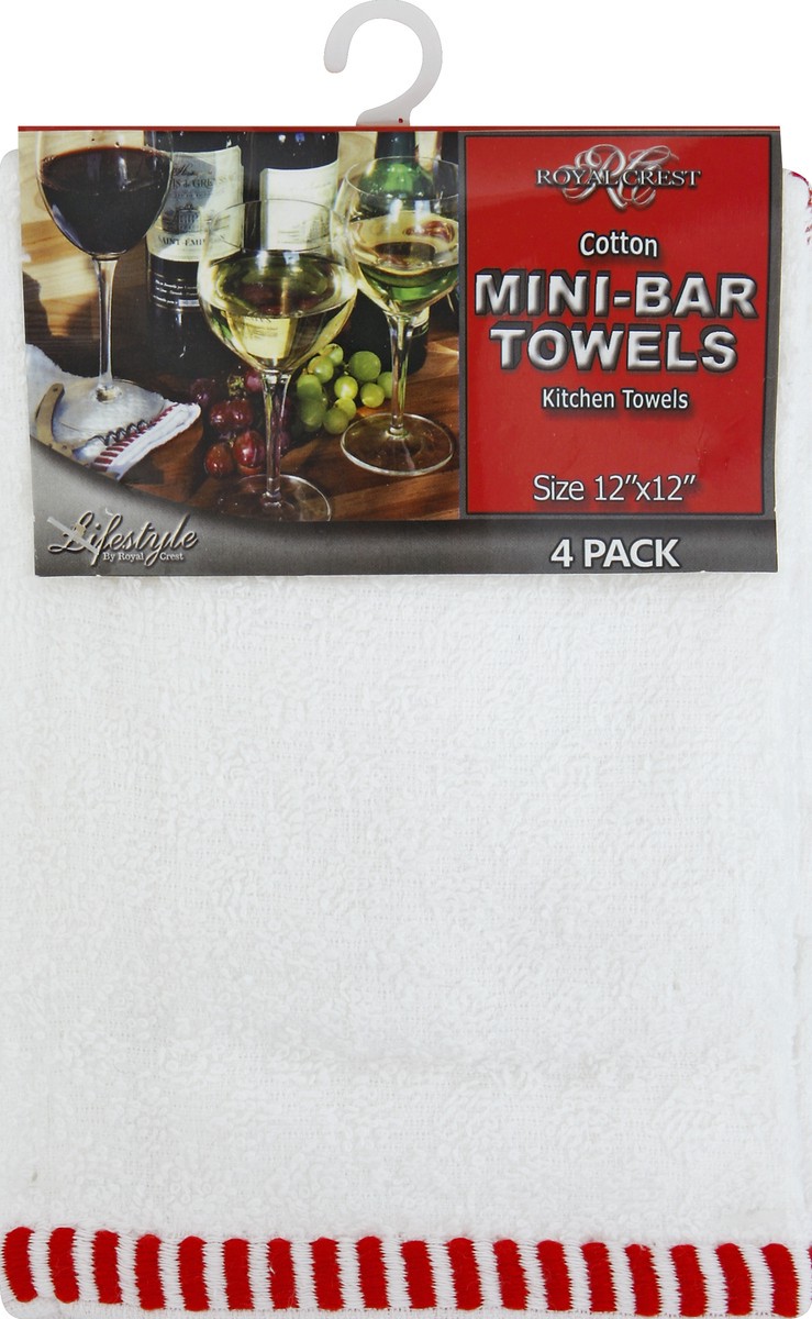 slide 2 of 2, Royal Crest Cotton Minibar Towels, 4 ct; 12 in x 12 in