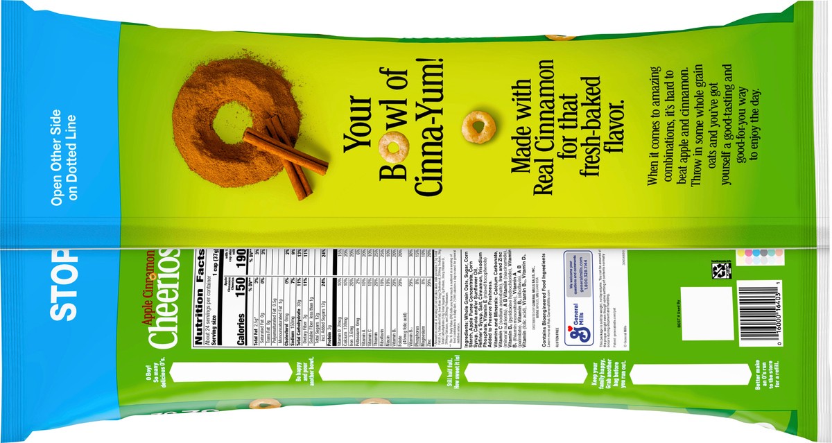 slide 3 of 13, Cheerios Apple Cinnamon Cheerios Breakfast Cereal, Gluten Free, Whole Grain Oats, 32 oz, 2 lb