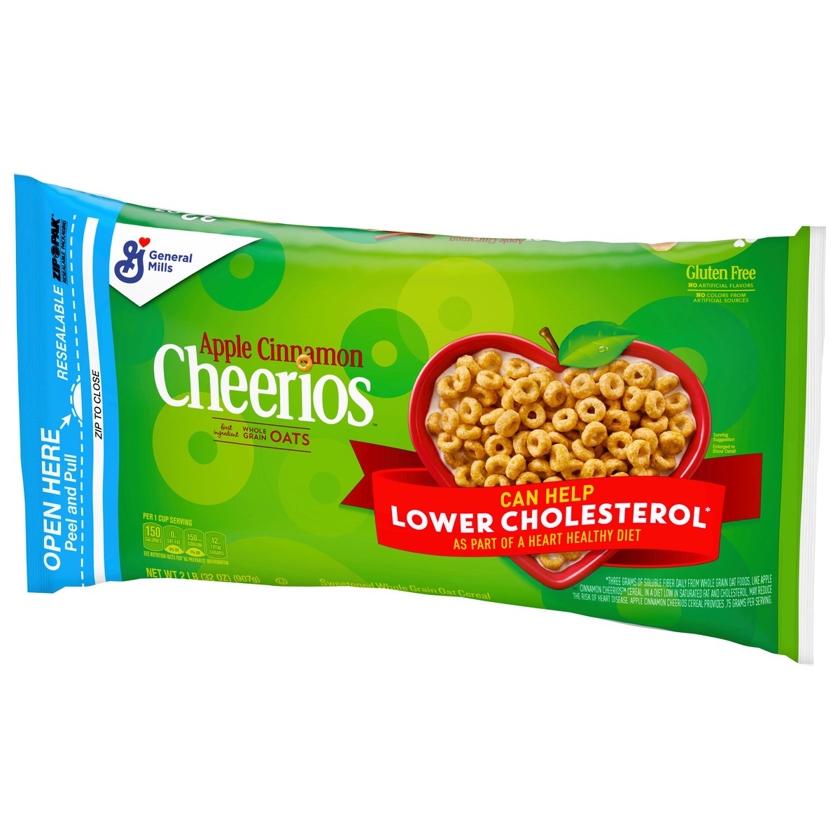 slide 5 of 13, Cheerios Apple Cinnamon Cheerios Breakfast Cereal, Gluten Free, Whole Grain Oats, 32 oz, 2 lb