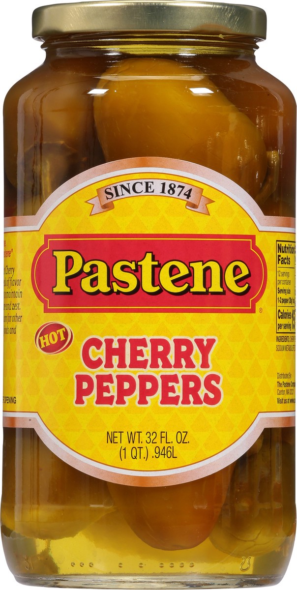 slide 7 of 9, Pastene Hot Cherry Peppers 32 fl oz, 32 oz