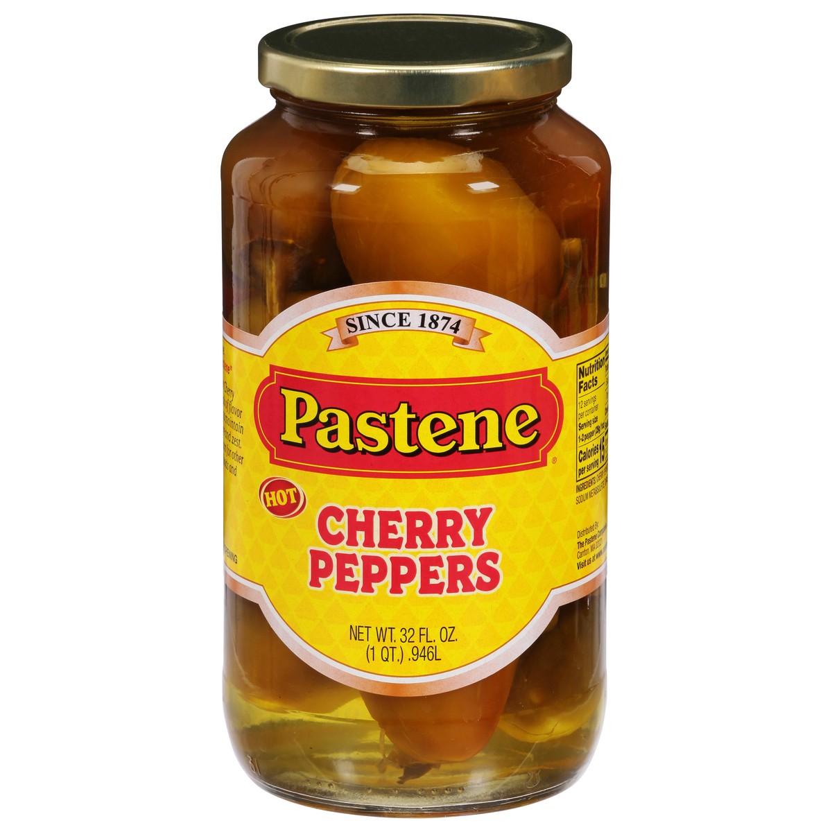 slide 1 of 9, Pastene Hot Cherry Peppers 32 fl oz, 32 oz