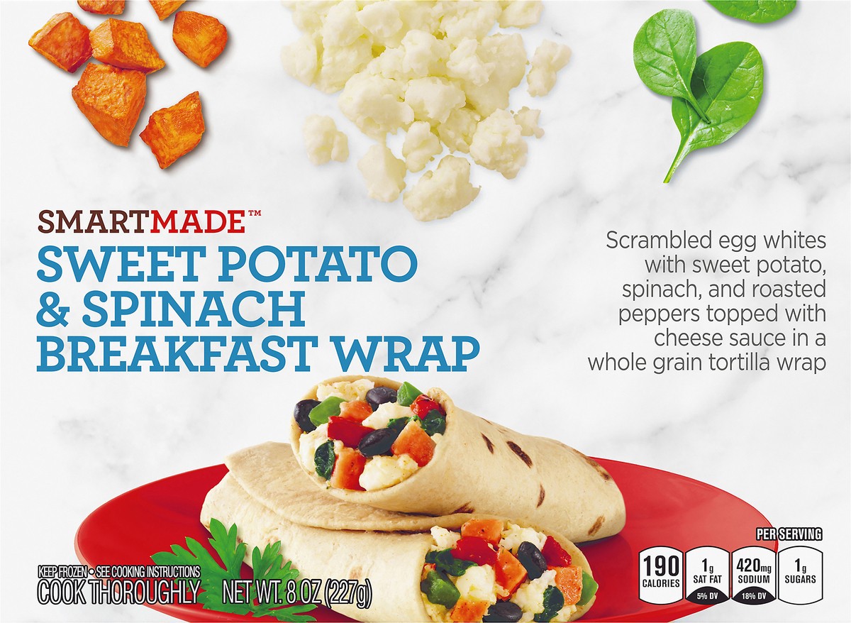 slide 14 of 14, Smart Made Sweet Potato & Spinach Breakfast Wrap, 8 oz Box, 8 oz