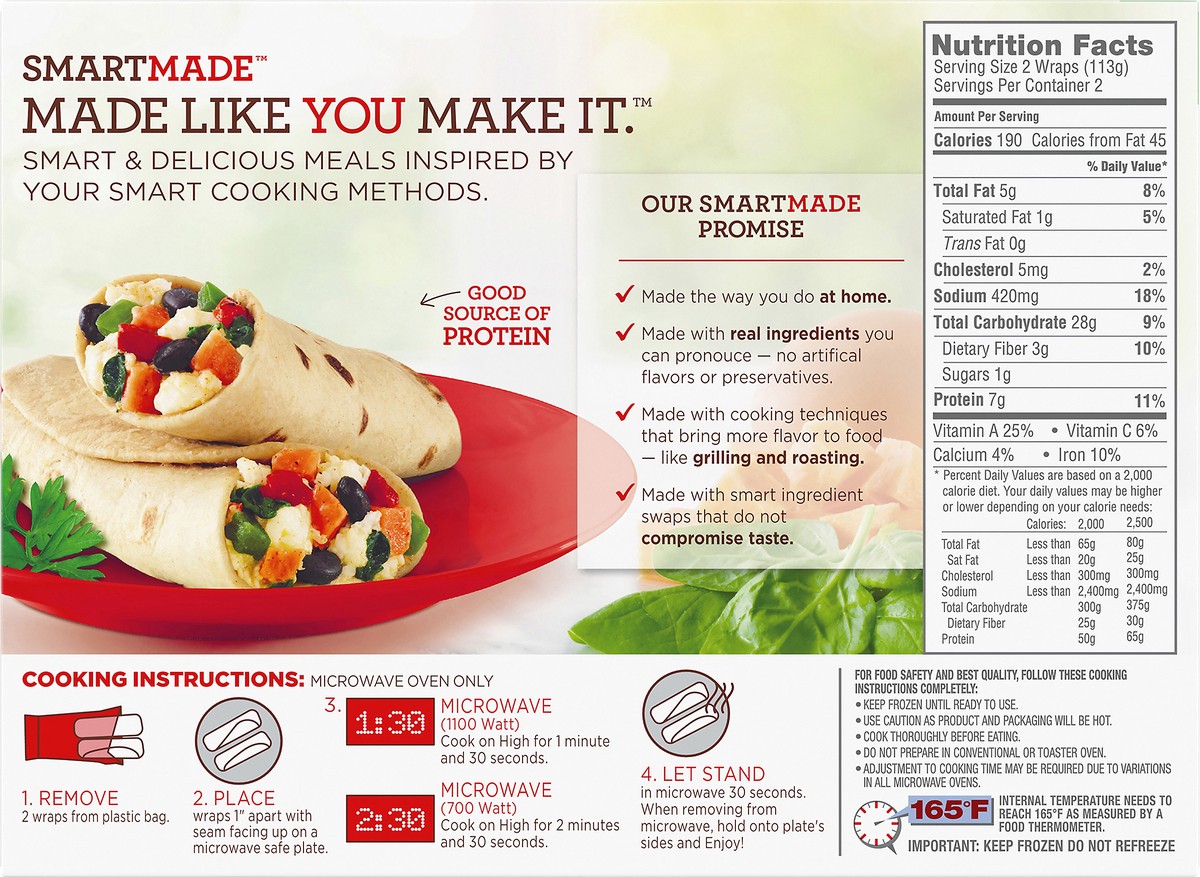 slide 5 of 14, Smart Made Sweet Potato & Spinach Breakfast Wrap, 8 oz Box, 8 oz