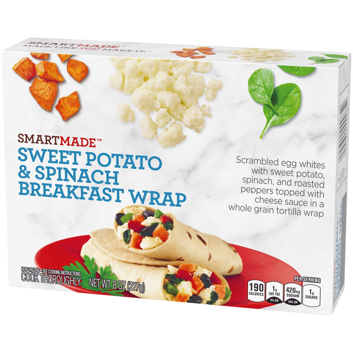 slide 7 of 14, Smart Made Sweet Potato & Spinach Breakfast Wrap, 8 oz Box, 8 oz