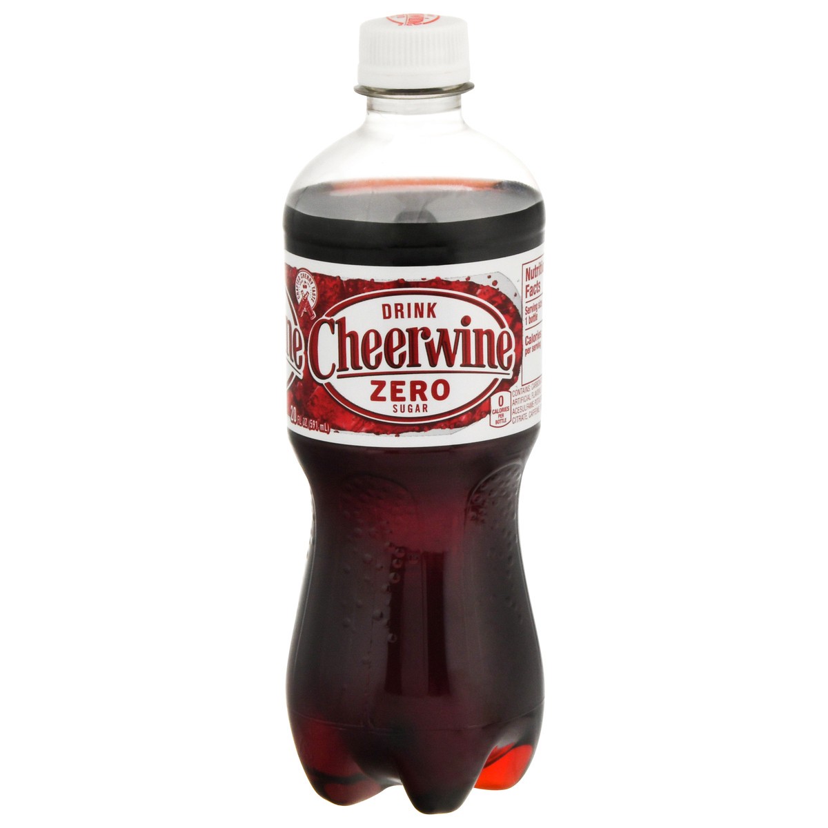 slide 1 of 9, Cheerwine Zero Sugar Soda 20 fl oz, 20 fl oz