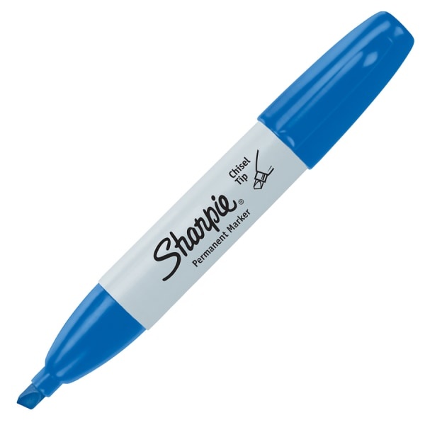 slide 1 of 1, Sharpie Chisel Tip Permanent Marker, Blue, 1 ct