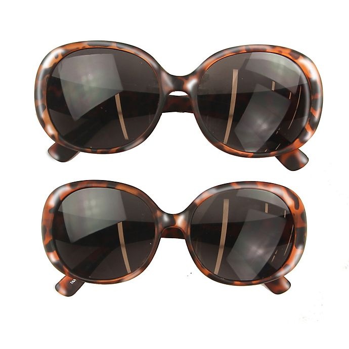 slide 1 of 1, Tiny Treasures Mommy and Me Round Sunglasses Set - Tortoise, 2 ct