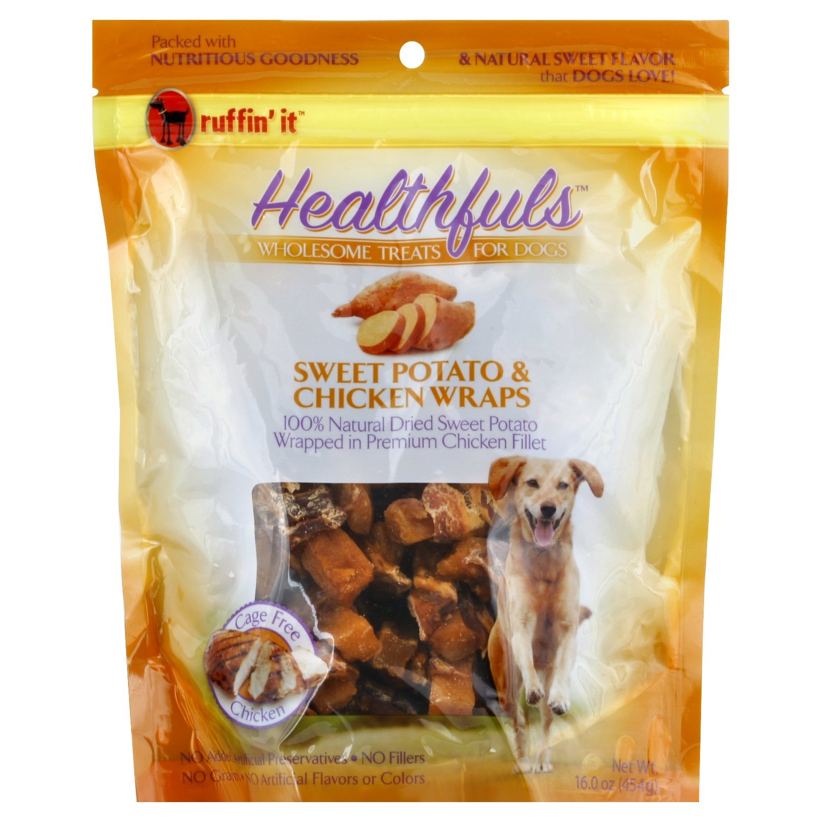 Ruffin' It Healthfuls Wholesome Treats for Dogs Sweet Potato & Chicken Wraps 1 lb Shipt