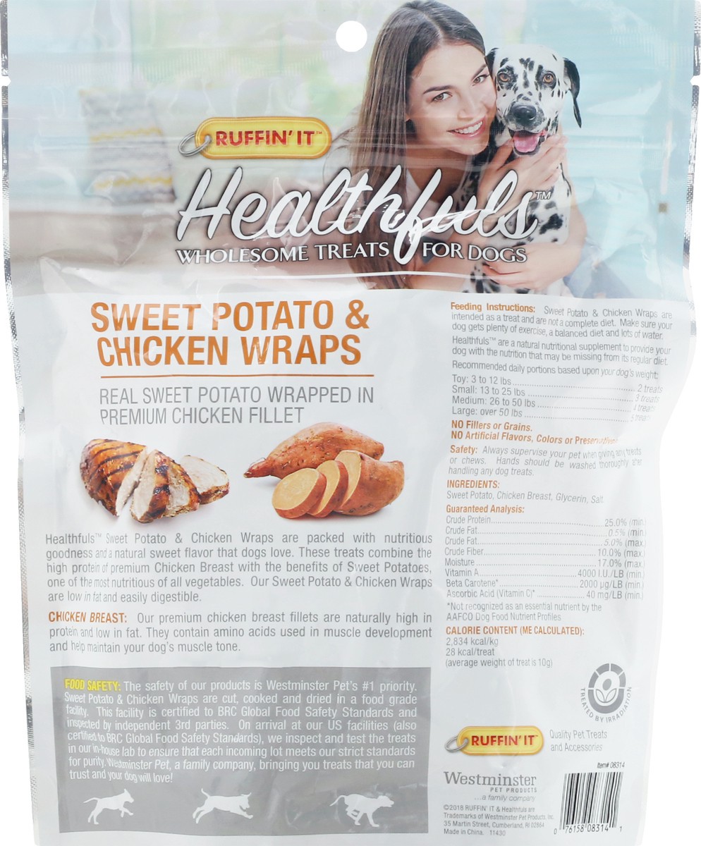 slide 3 of 9, Ruffin' It Healthfuls Wholesome Sweet Potato & Chicken Wraps Treats for Dogs 16 oz, 16 oz