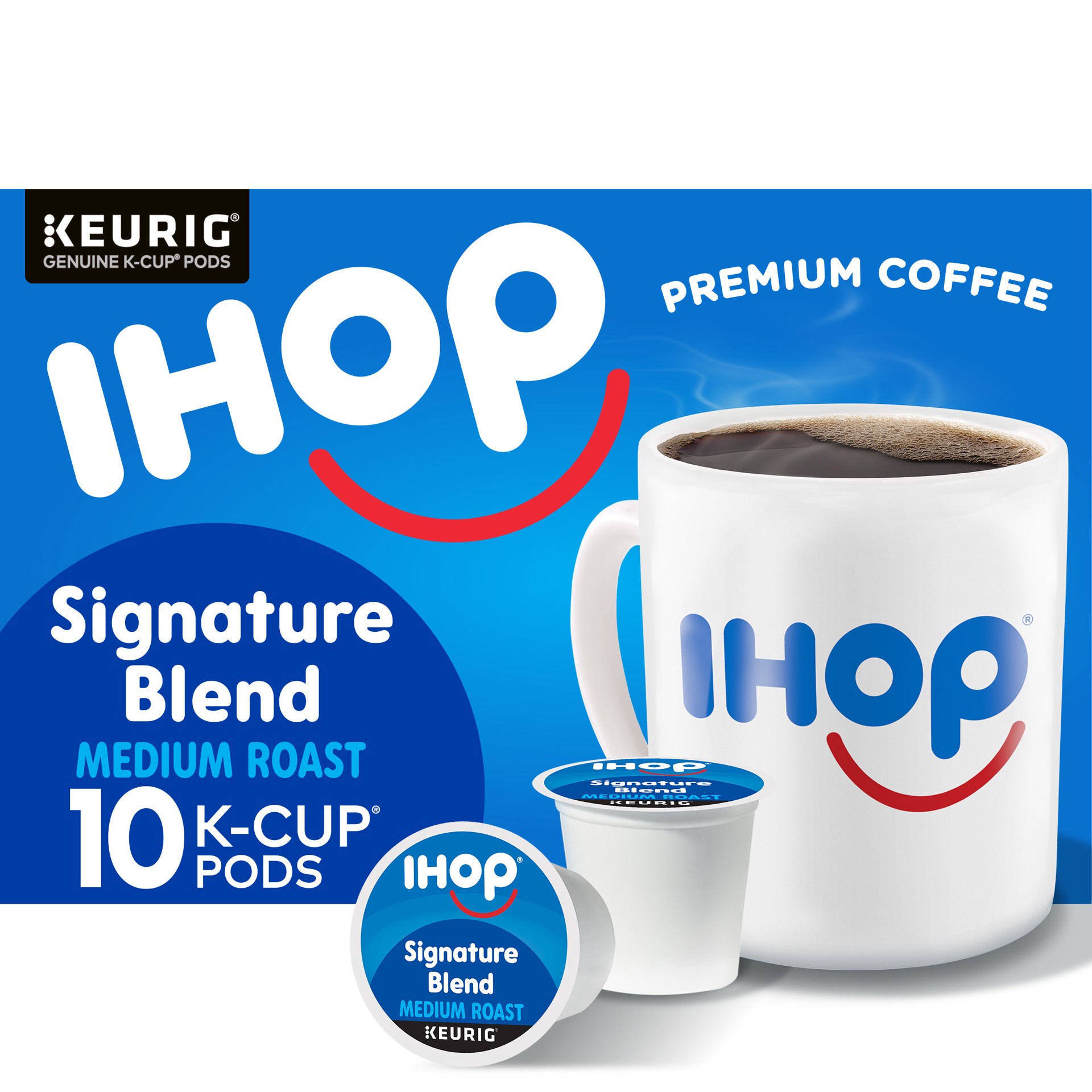 slide 1 of 6, IHOP Medium Roast Signature Blend Keurig K-Cup Coffee Pods, 10 ct Box, 3.40 oz