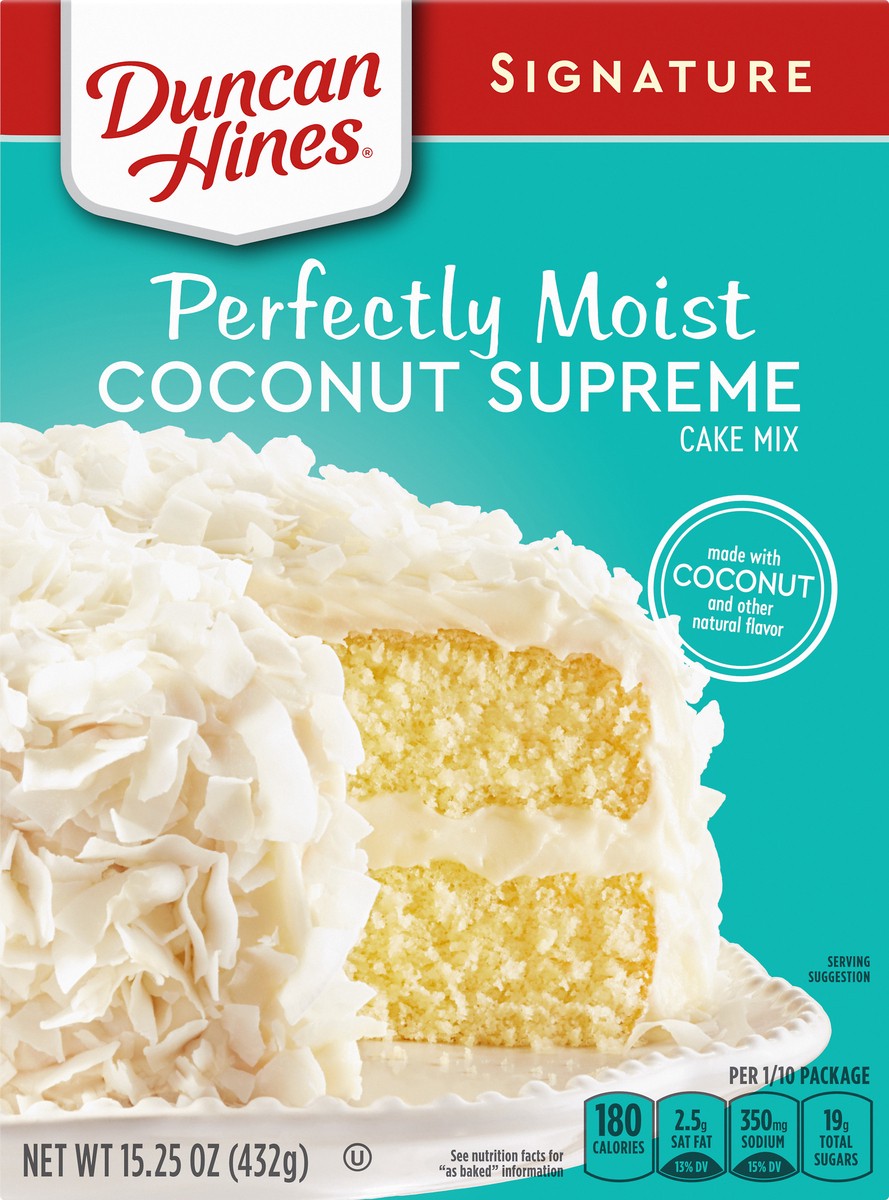 slide 1 of 5, Duncan Hines Signature Perfectly Moist Coconut Supreme Cake Mix 15.25 oz, 15.25 oz