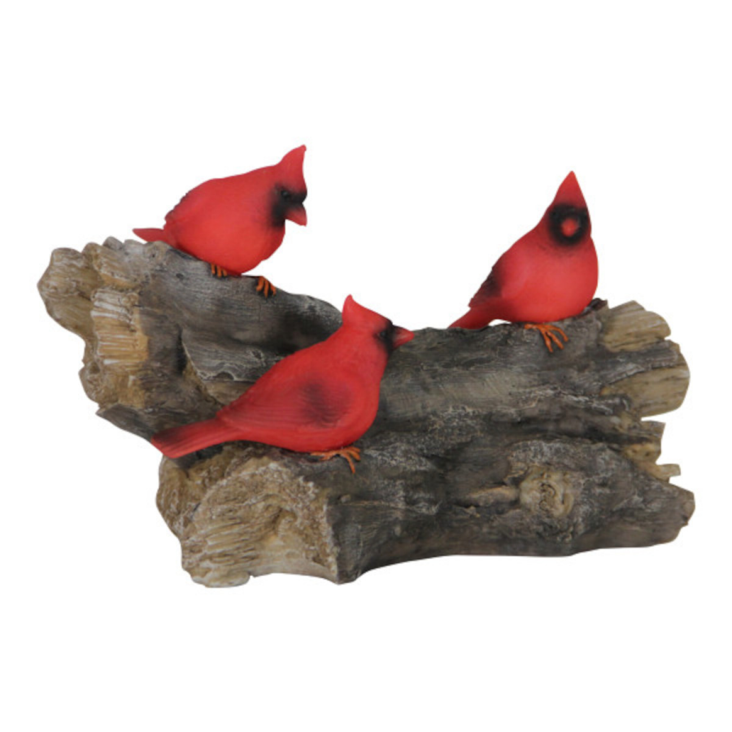 slide 1 of 3, ROOM & RETREAT Solar Cardinals On A Log Statue, 6 in