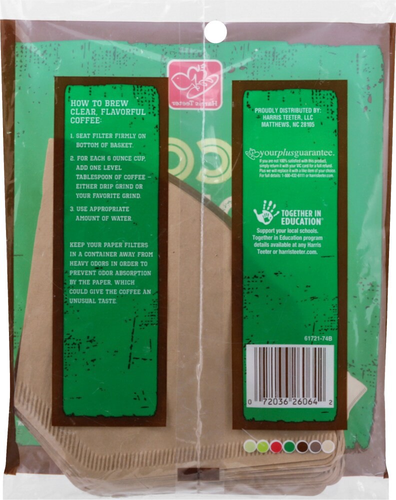 slide 2 of 2, Harris Teeter™ #4 Cone Unbleached Coffee Filters, 40 ct