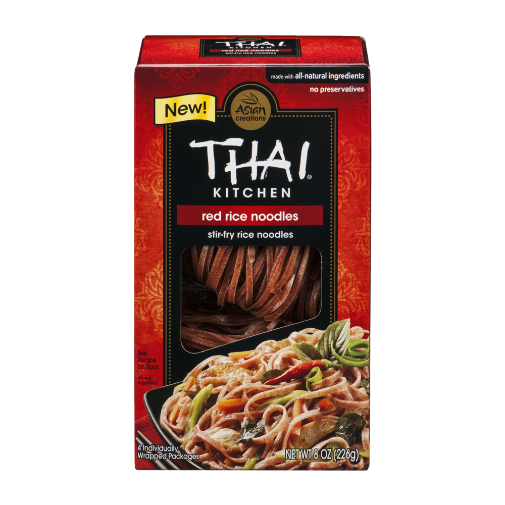 slide 1 of 4, Thai Kitchen Red Rice Noodles, 8 oz