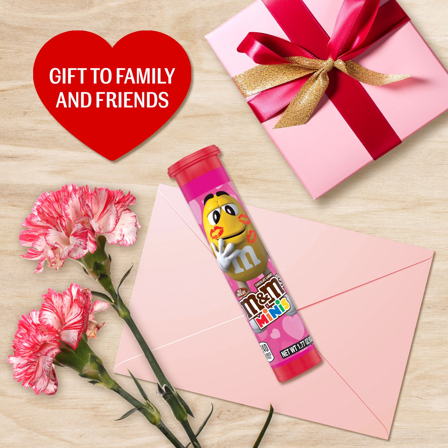 slide 3 of 8, M&M'S Valentines Day Milk Chocolate MINIS Size Valentine Candy, 1.77 oz Tube, 1.77 oz