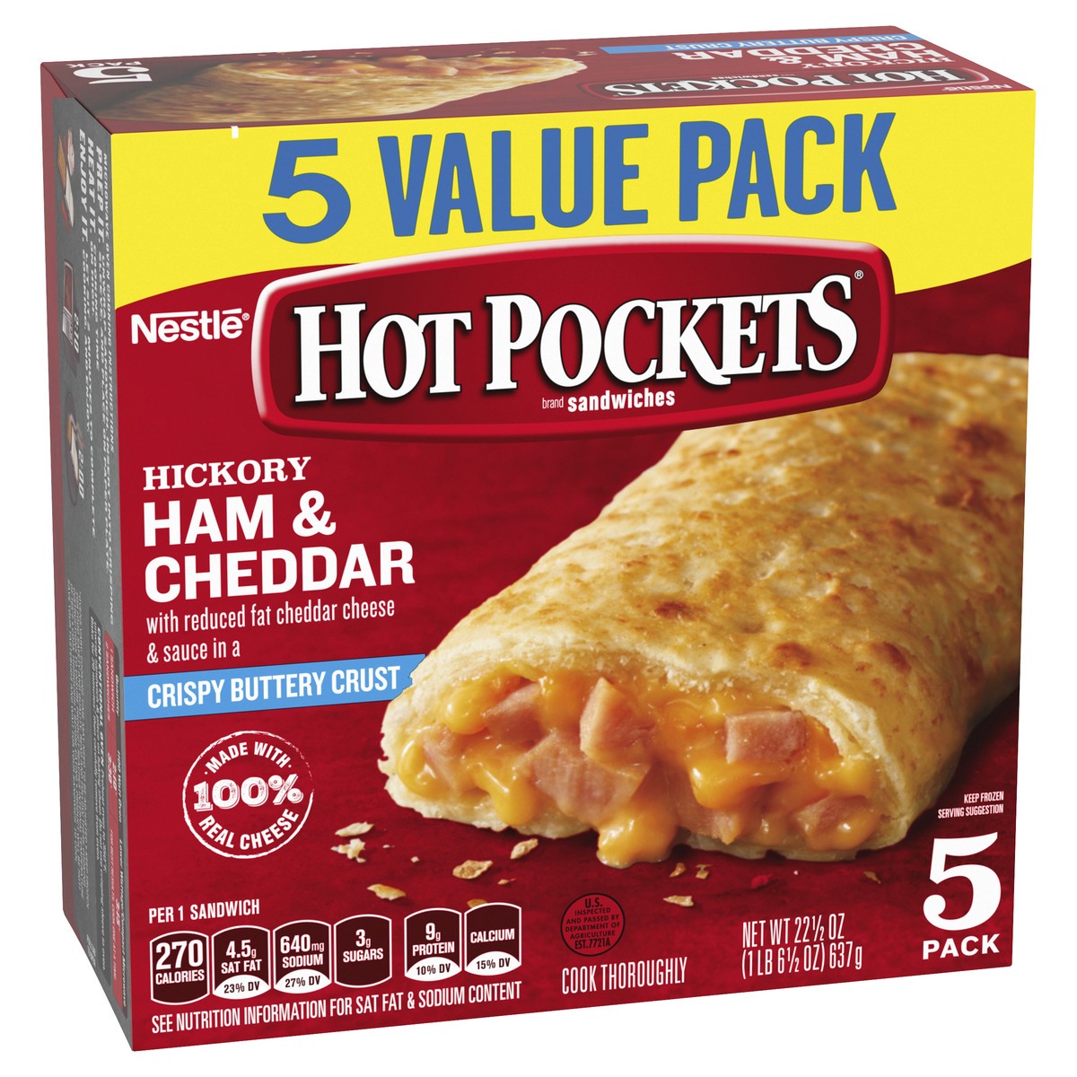 slide 2 of 9, Hot Pockets Frozen Sandwich, 5 ct