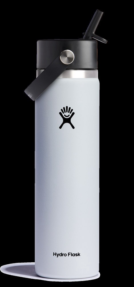 slide 1 of 1, Hydro Flask Wide Flex Straw Cap Bottle - White, 24 oz