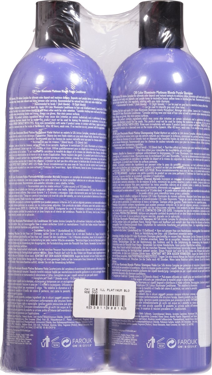 slide 6 of 9, CHI Color Illuminate Platinum Blonde Purple Shampoo & Conditioner Bottle 2 ea, 2 ct