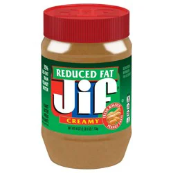 Jif Reduced Fat Creamy Peanut Butter Spread - 60% Peanuts, 40 Ounces