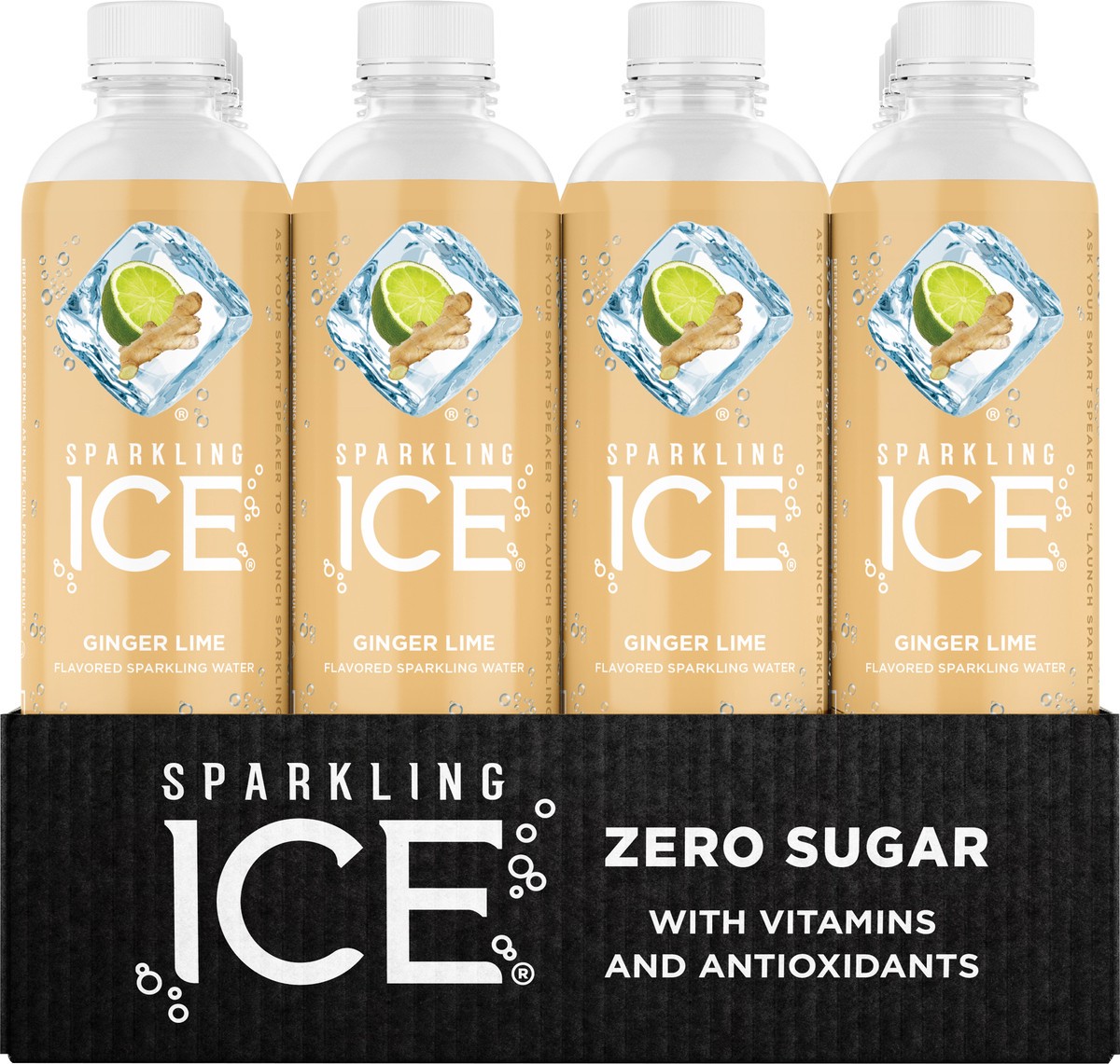 slide 3 of 9, Sparkling ICE Ginger Lime, 17 Fl Oz Bottle (Pack of 12), 204 fl oz