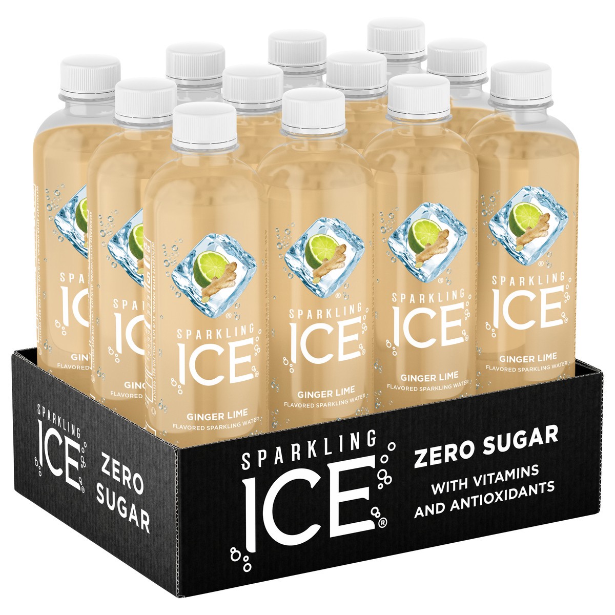 slide 6 of 9, Sparkling ICE Ginger Lime, 17 Fl Oz Bottle (Pack of 12), 204 fl oz