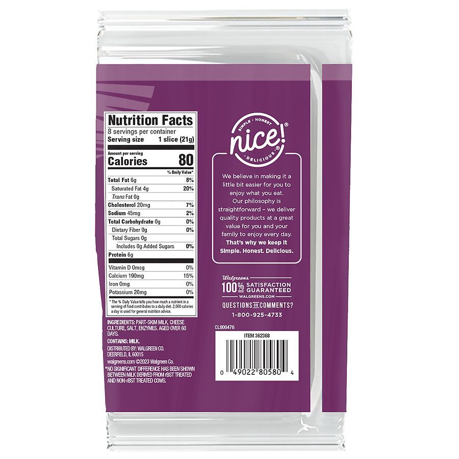 slide 4 of 5, Nice! Deli Style Sliced Swiss Cheese Swiss, 11 ct; 0.64 oz