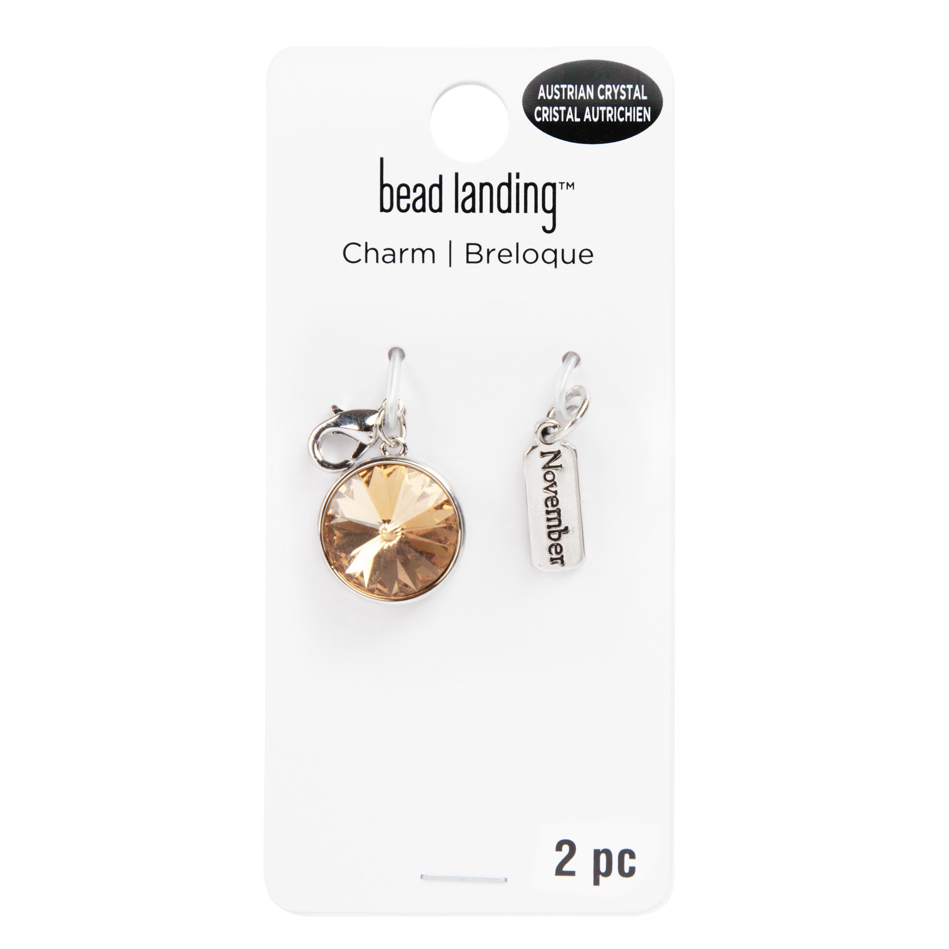 slide 4 of 5, Austrian Crystal Birth Month Charm Set By Bead Landing, 28mm x 13mm