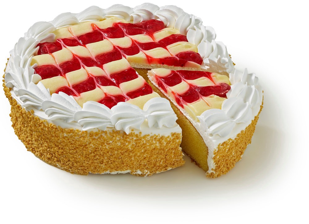 slide 1 of 2, Bakery Fresh Raspberry Cream Crunch Cake, 30.71 oz
