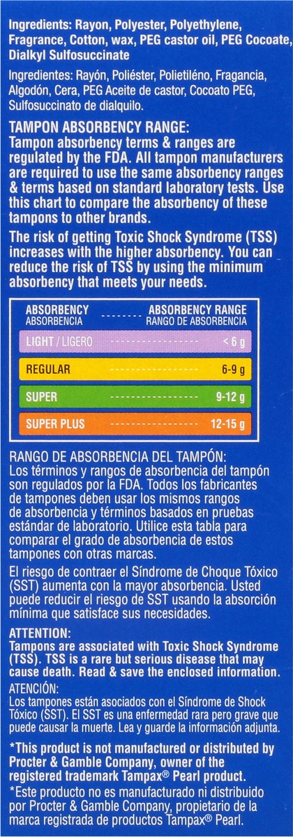 slide 8 of 9, TopCare Everyday Regular Absorbency Plastic Scented Tampons 18 ea, 18 ct