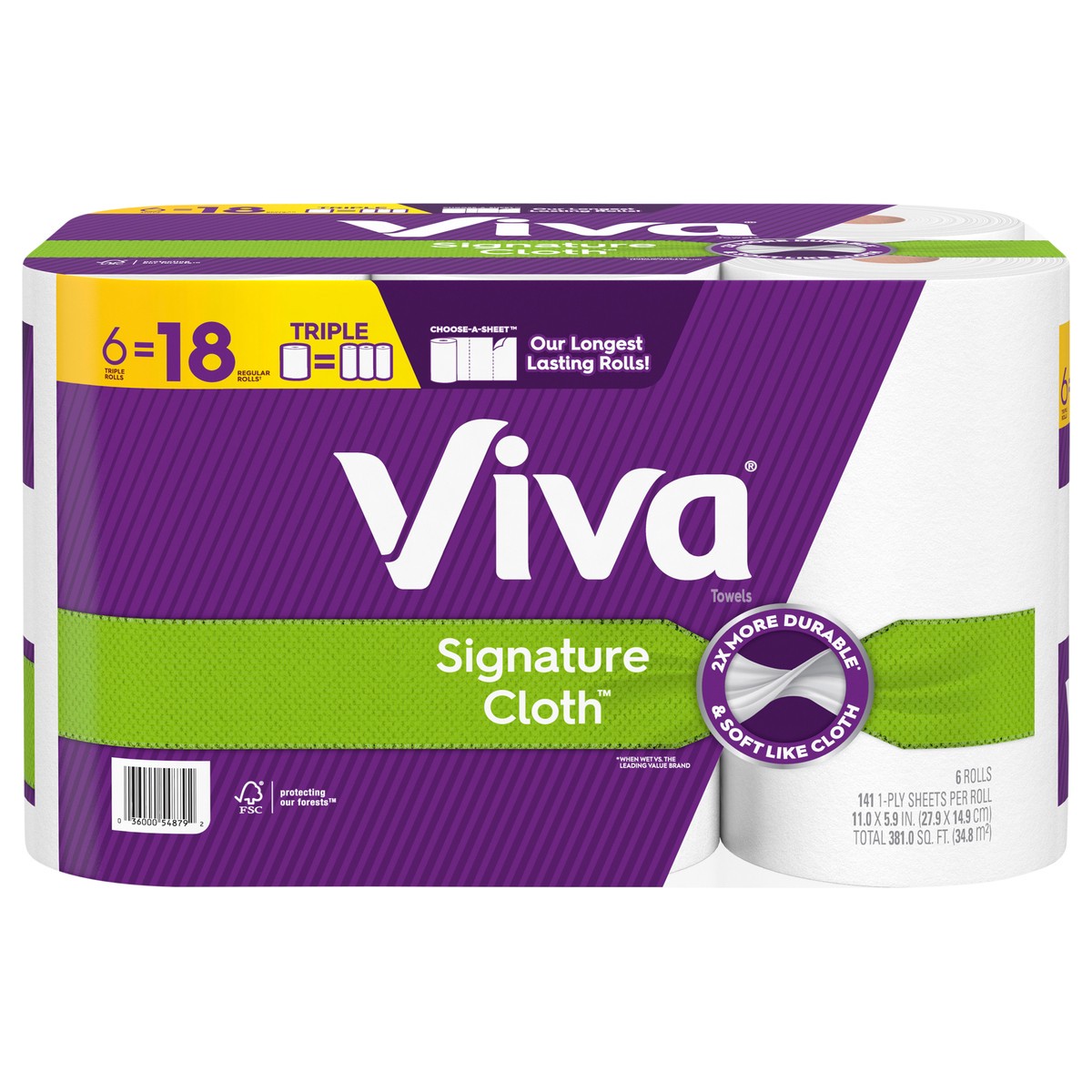 slide 1 of 5, Viva Signature Cloth Paper Towels, Choose-A-Sheet - 6 Triple Rolls (141 Sheets per Roll), 6 ct