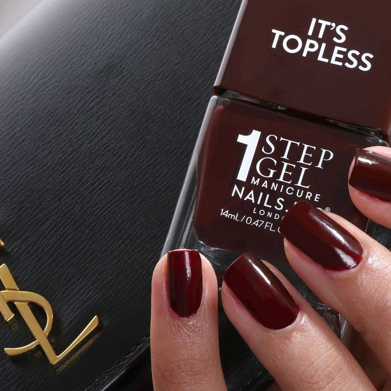 slide 6 of 10, Nails Inc. Go Top Less Billie Nail Polish - Burgundy Creme - 0.47 fl oz, 0.47 fl oz