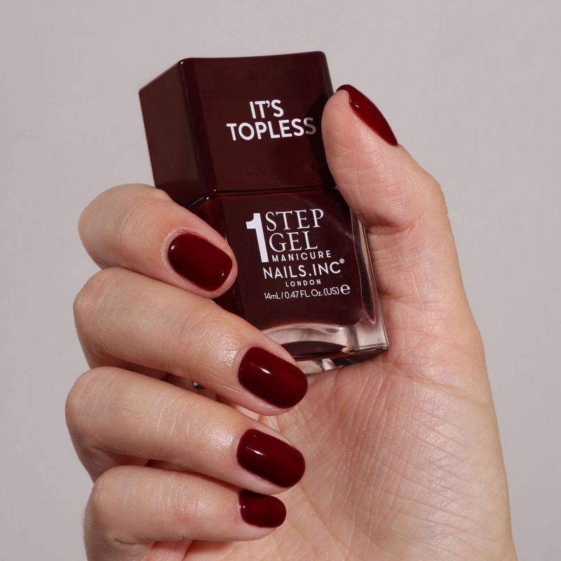 slide 5 of 10, Nails Inc. Go Top Less Billie Nail Polish - Burgundy Creme - 0.47 fl oz, 0.47 fl oz