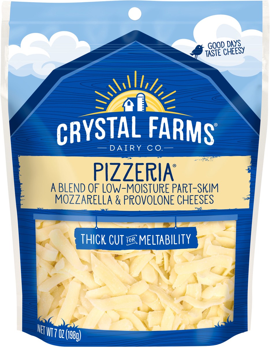 slide 4 of 4, Crystal Farms Cheeses, Part-Skim, Pizzeria, Low-Moisture, 7 oz