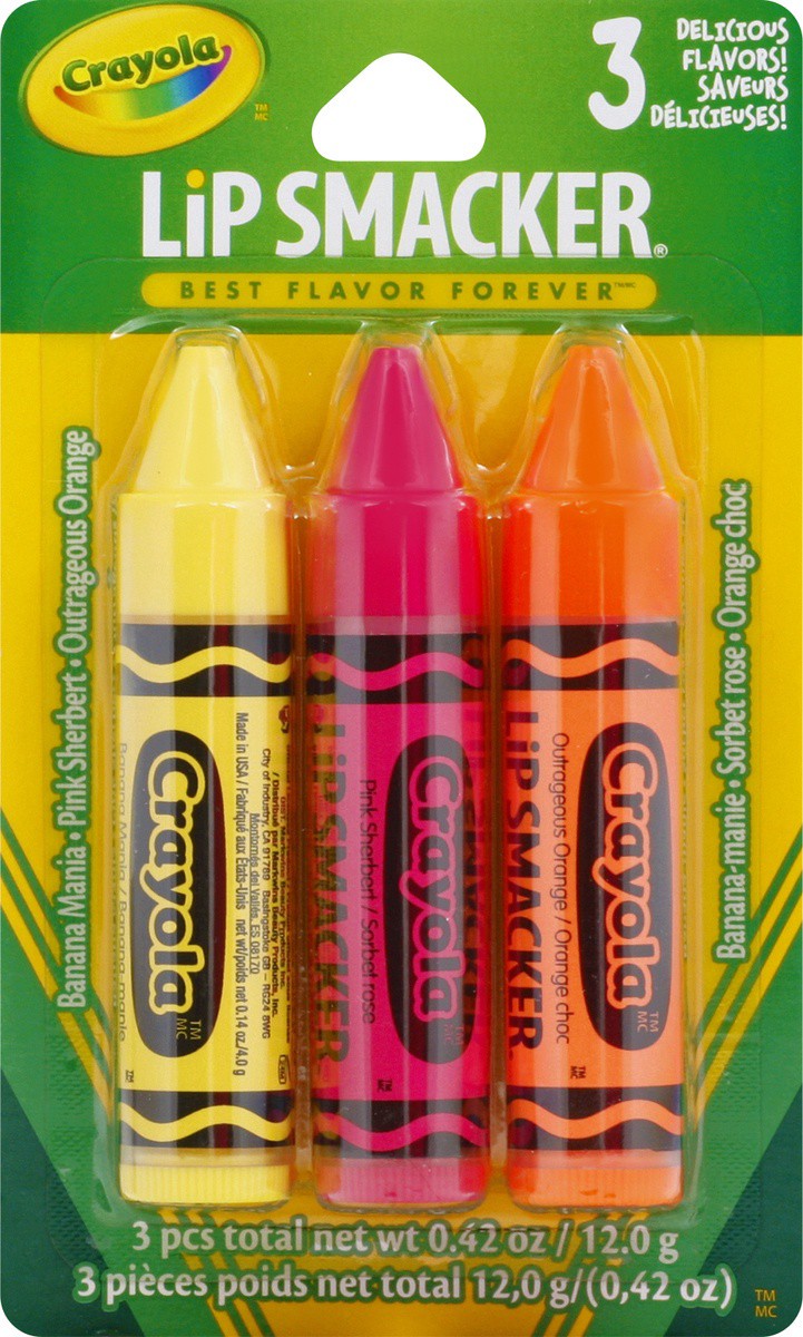 slide 6 of 9, Lip Smacker Lip Smacker Crayola Lip Balm Trio, 3 ct