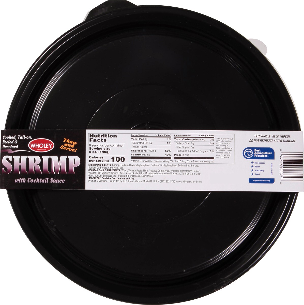 slide 13 of 14, Wholey Cooked Shrimp Ring 61/70 Ct Tail-On Peeled and Deveined 40 Oz, 16 oz