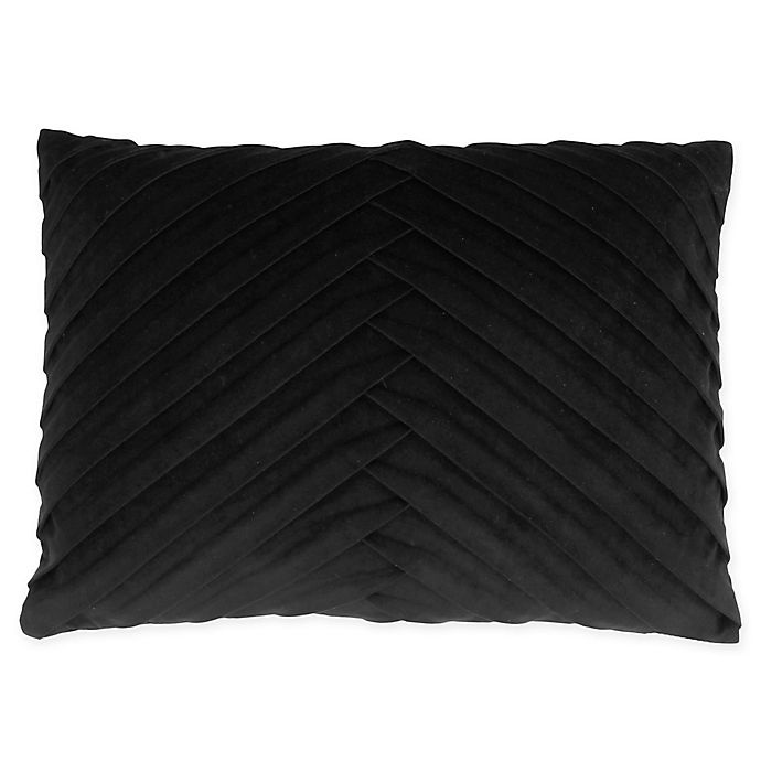 slide 1 of 1, James Pleated Rectangle Velvet Throw Pillow - Black, 1 ct