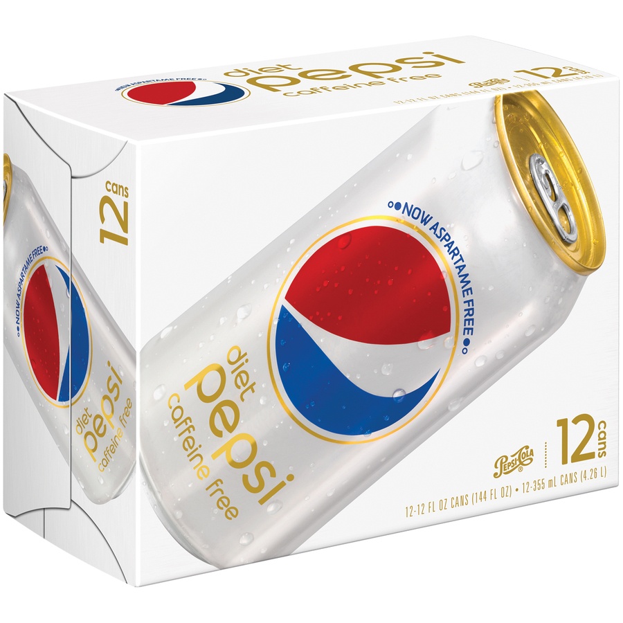 slide 1 of 2, Pepsi Cola, Diet, Caffeine Free - 12 ct, 12 ct