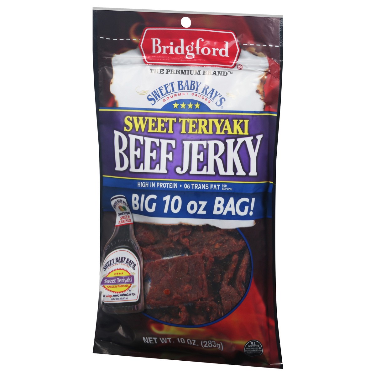 slide 2 of 11, Bridgford Jerky Sweet Baby Rays Teriyaki 10 Oz, 10 oz